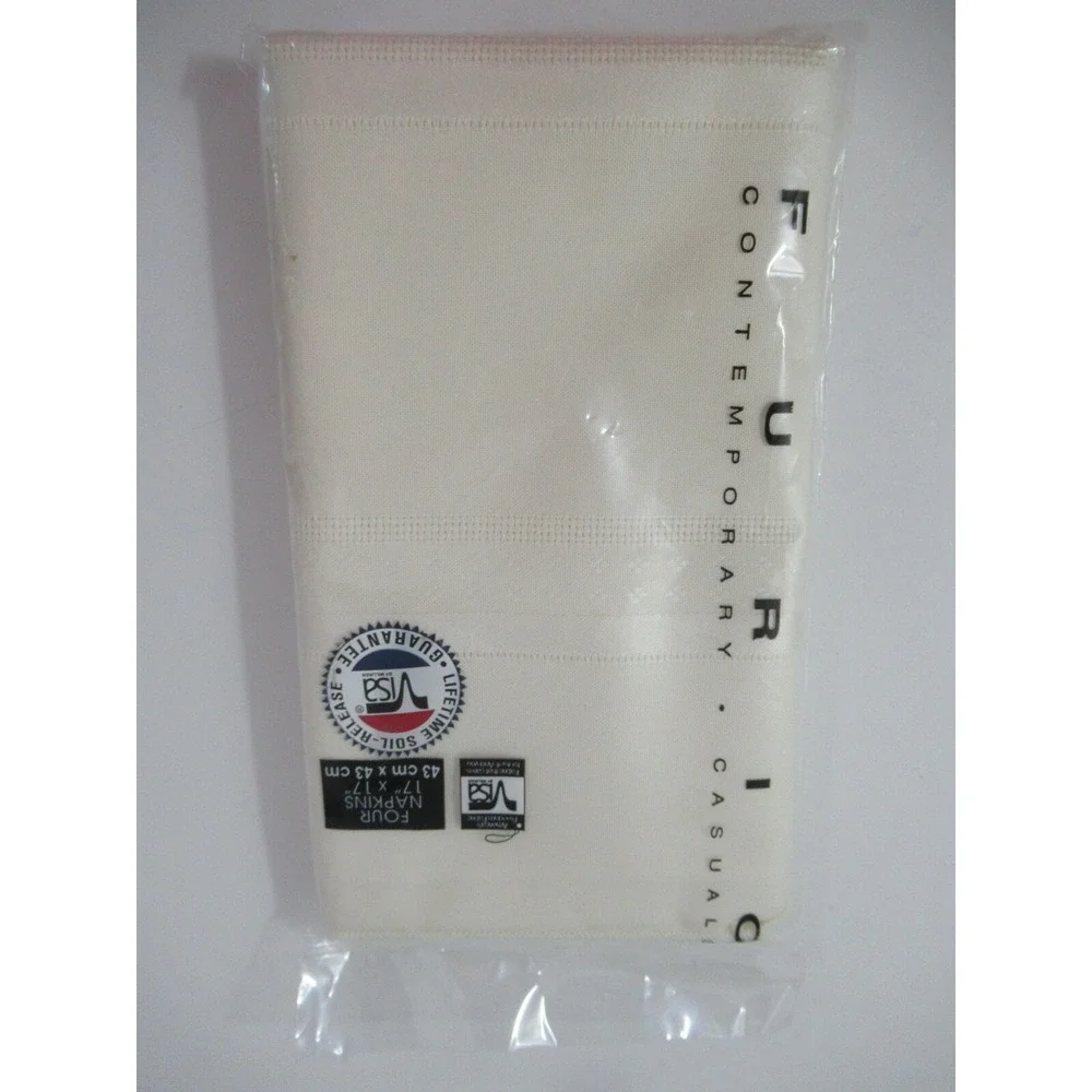Furio Contemporary casual Visa fabric cloth 8 napkins bone off white